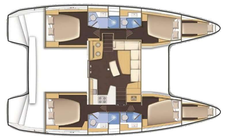 Layout of the boat Lagoon 42