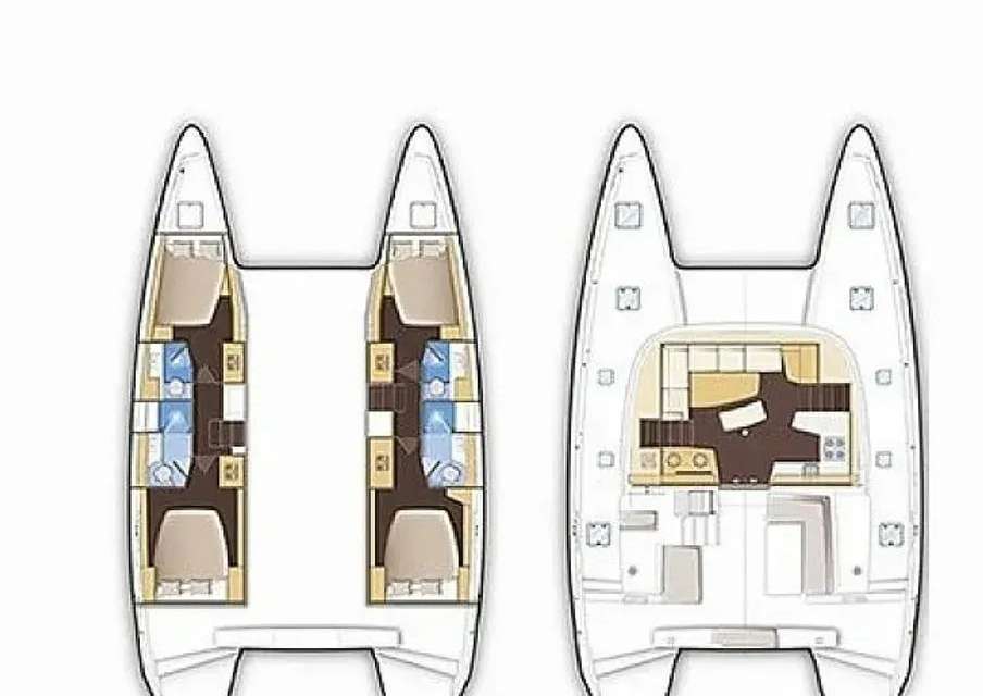 Layout of the boat Lagoon 42