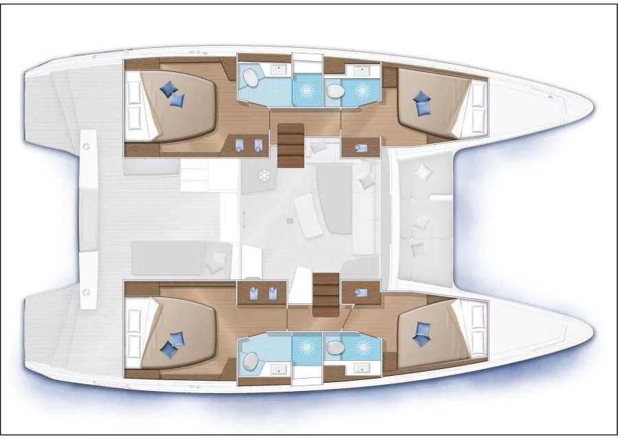 Layout of the boat Lagoon 42