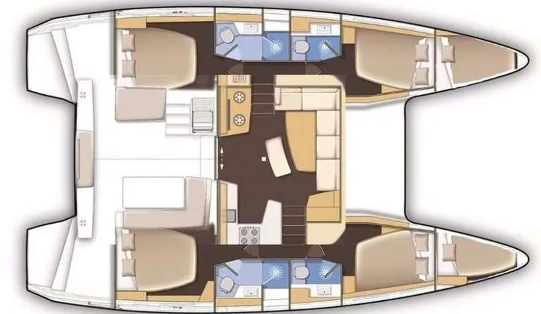 Distribución del barco Lagoon 42