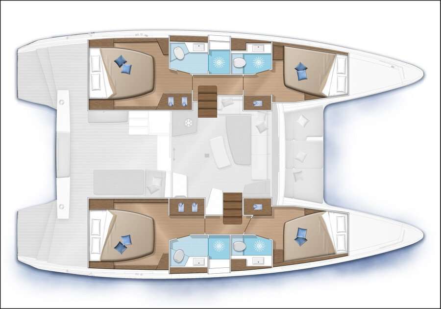 Layout of the boat Lagoon 42