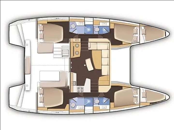 Layout of the boat Lagoon 42