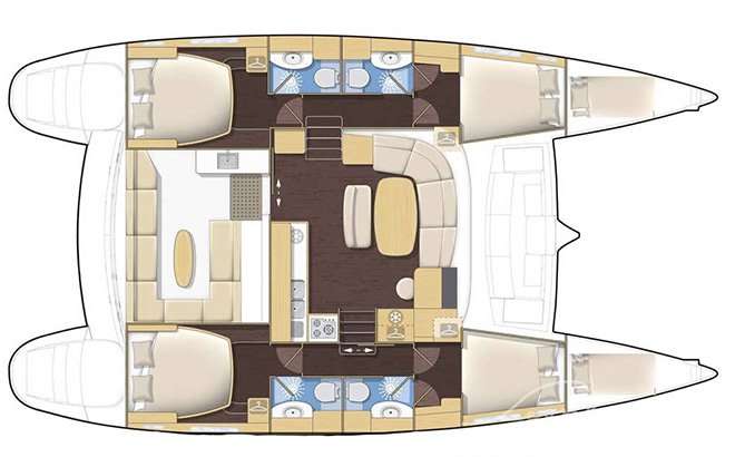 Distribución del barco Lagoon 440