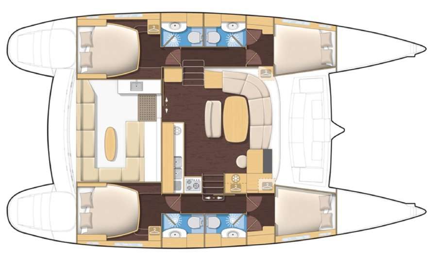 Distribución del barco Lagoon 440