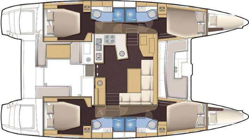 Layout of the boat Lagoon 450