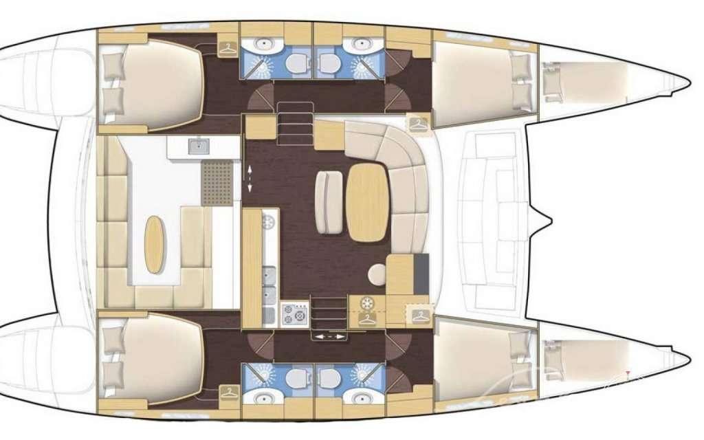 Distribución del barco Lagoon 450