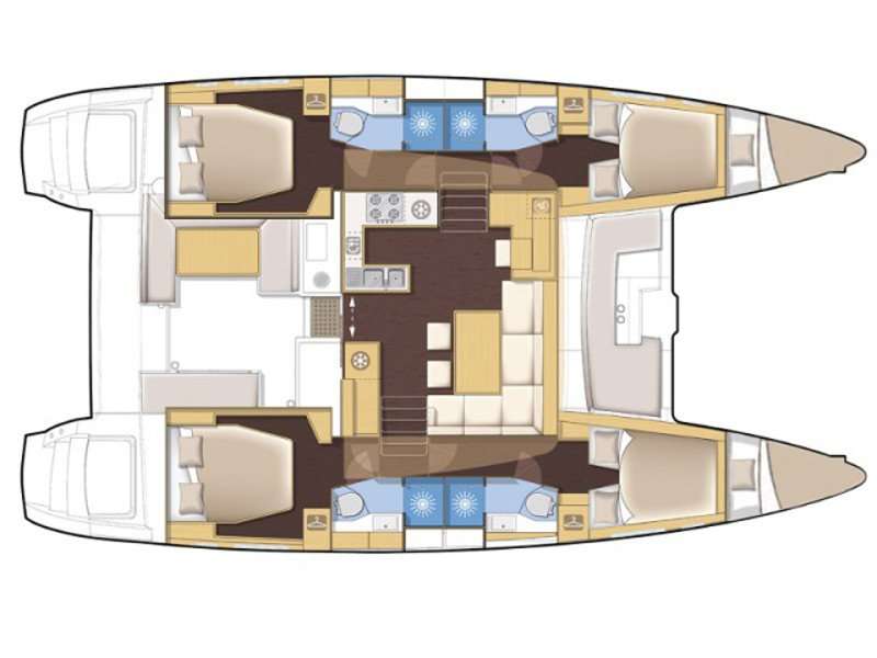 Layout of the boat Lagoon 450