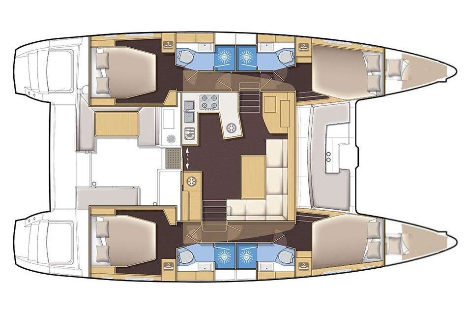 Layout of the boat Lagoon 450