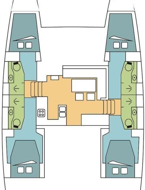 Layout of the boat Lagoon 450