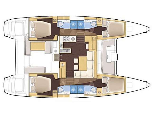 Layout of the boat Lagoon 450