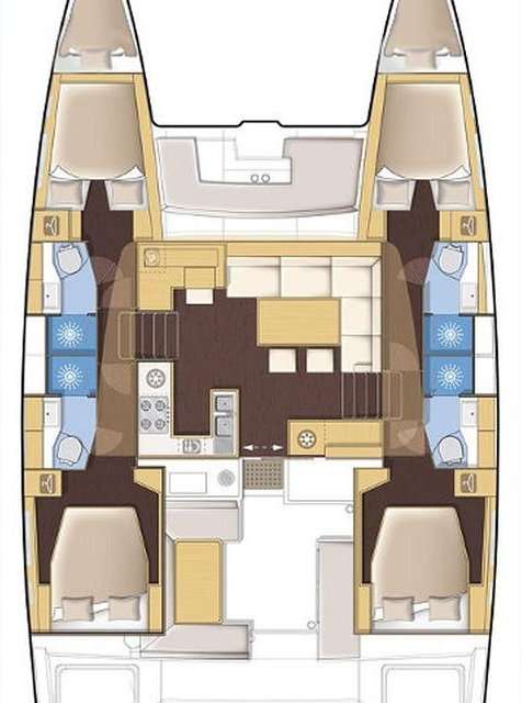 Distribución del barco Lagoon 450