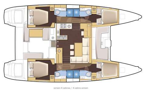 Distribución del barco Lagoon 450