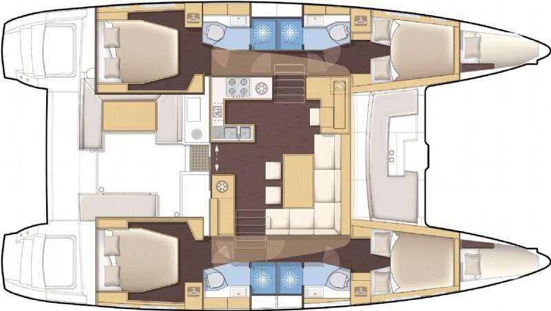 Layout of the boat Lagoon 450