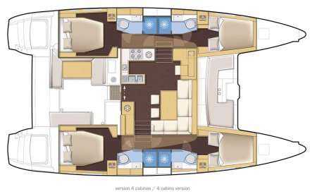 Layout of the boat Lagoon 450