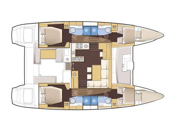 Layout of the boat Lagoon 450 F