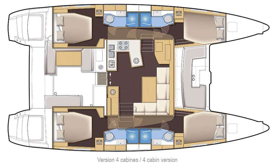 Distribución del barco Lagoon 450 F