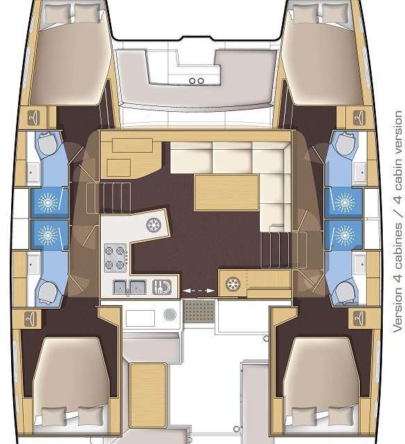 Layout of the boat Lagoon 450 F