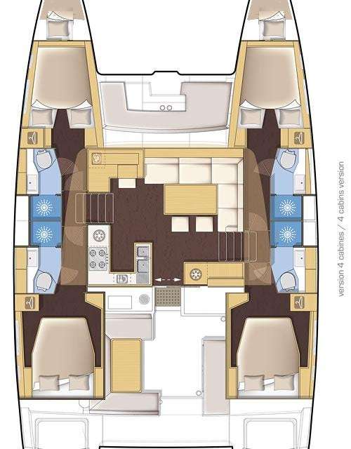 Distribución del barco Lagoon 450 F