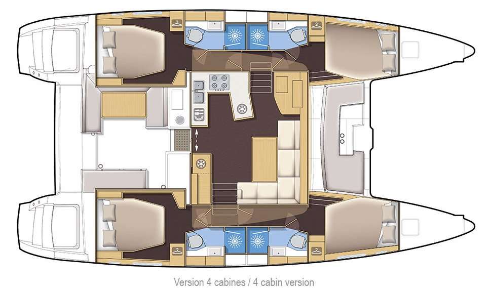 Distribución del barco Lagoon 450 F
