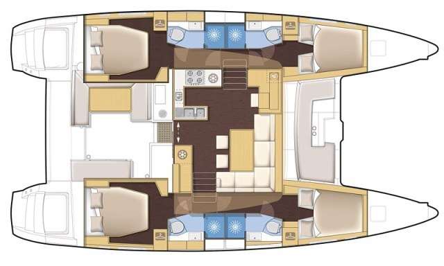 Distribución del barco Lagoon 450 F