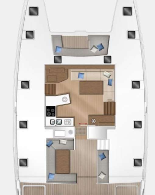 Layout of the boat Lagoon 450 F