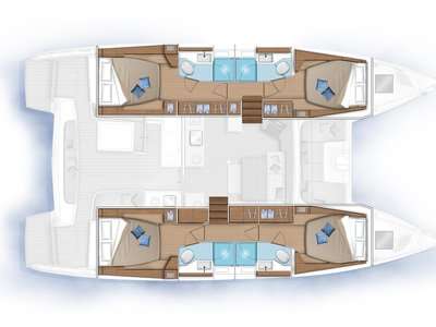 Distribución del barco Lagoon 46