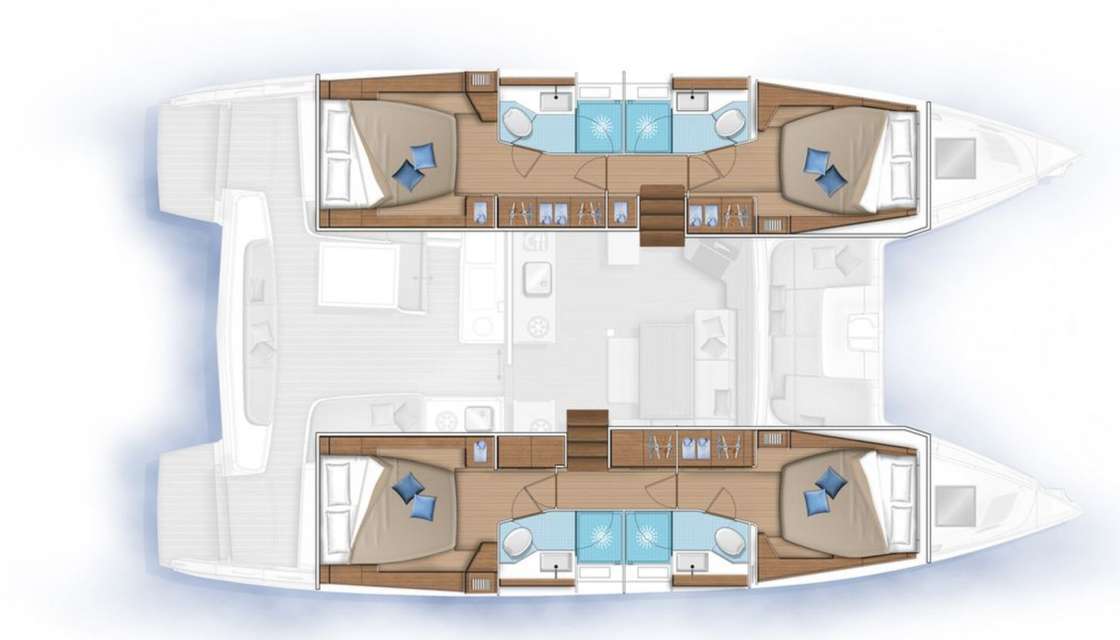 Distribución del barco Lagoon 46