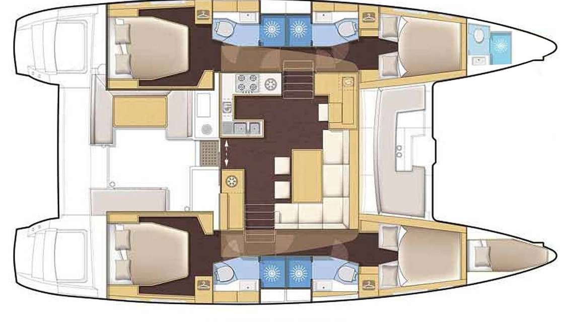 Layout of the boat Lagoon 46