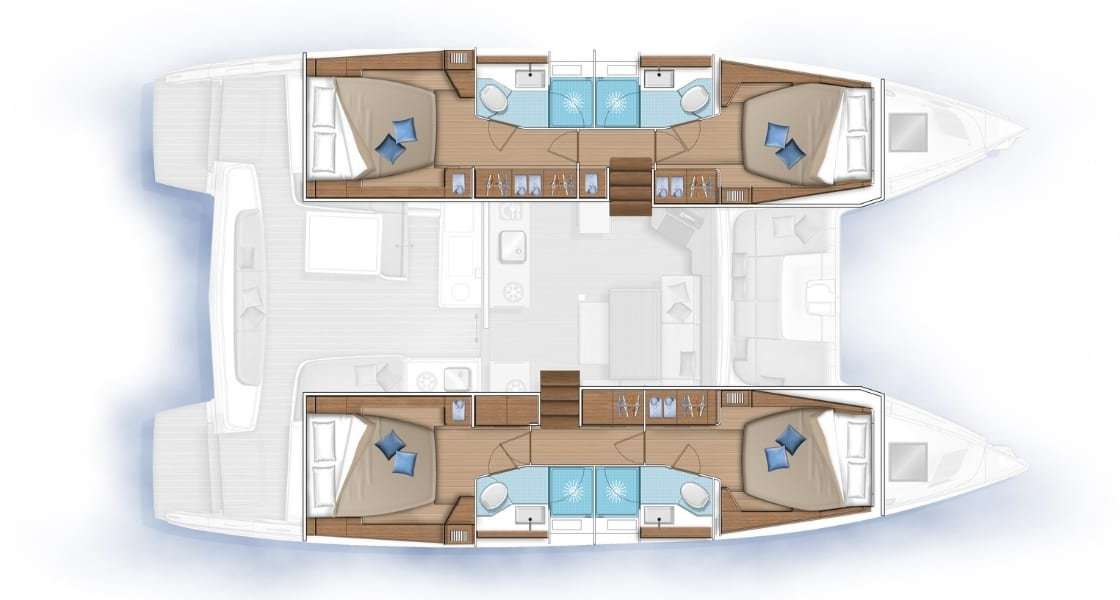 Layout of the boat Lagoon 46