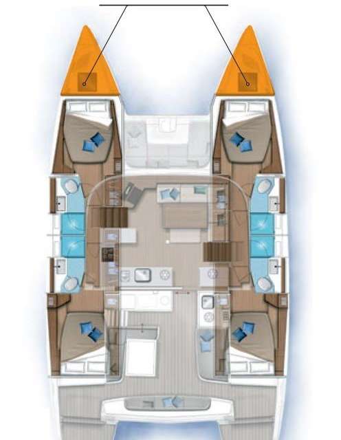 Layout of the boat Lagoon 46