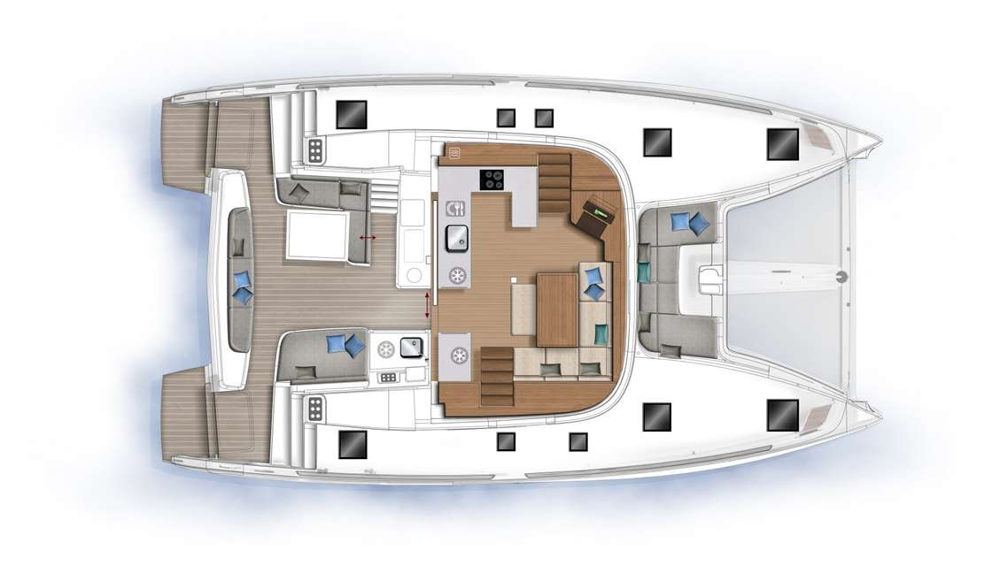 Layout of the boat Lagoon 46