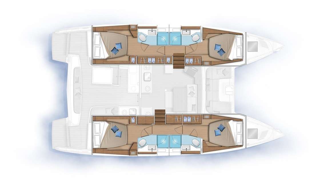 Layout of the boat Lagoon 46