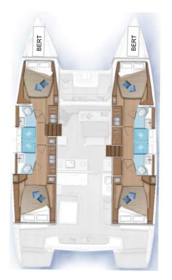 Layout of the boat Lagoon 46