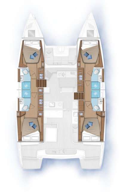 Layout of the boat Lagoon 46