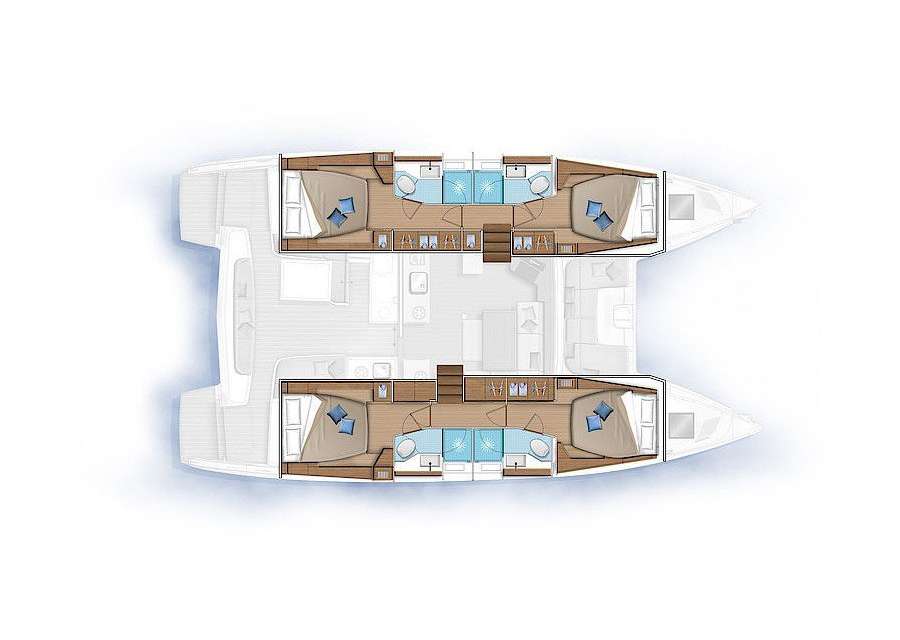 Layout of the boat Lagoon 46