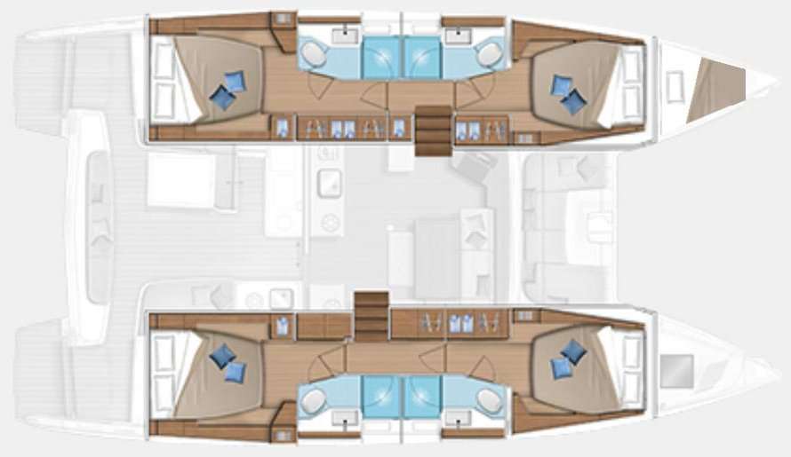 Layout of the boat Lagoon 46