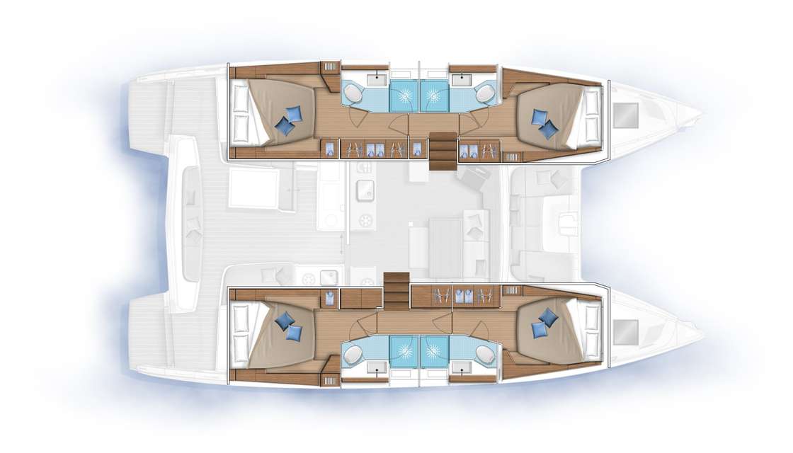 Distribución del barco Lagoon 46