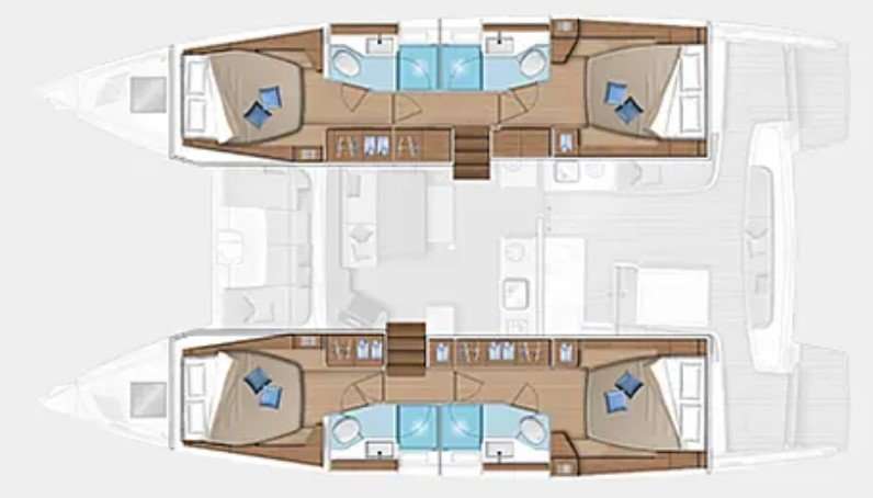 Layout of the boat Lagoon 46