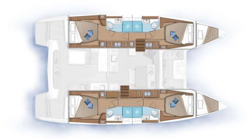 Distribución del barco Lagoon 46