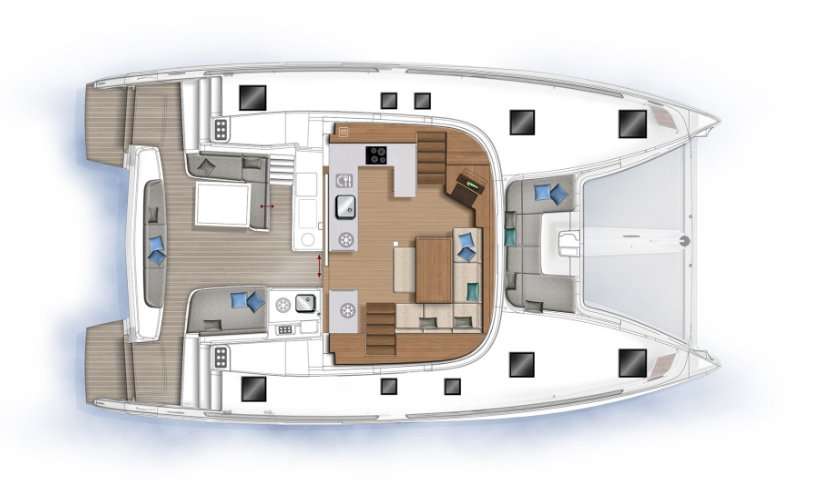 Layout of the boat Lagoon 46