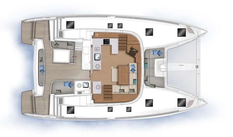 Layout of the boat Lagoon 46