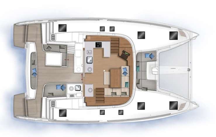 Layout of the boat Lagoon 46