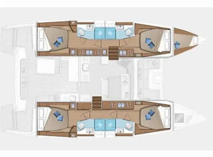 Layout of the boat Lagoon 46