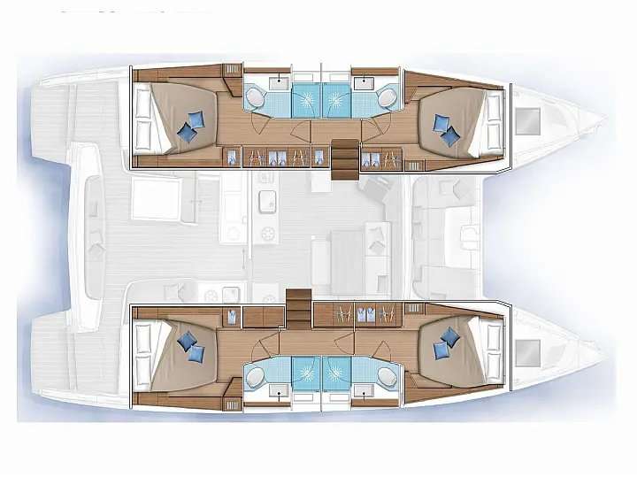 Layout of the boat Lagoon 46