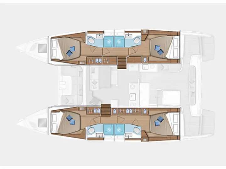 Layout of the boat Lagoon 46