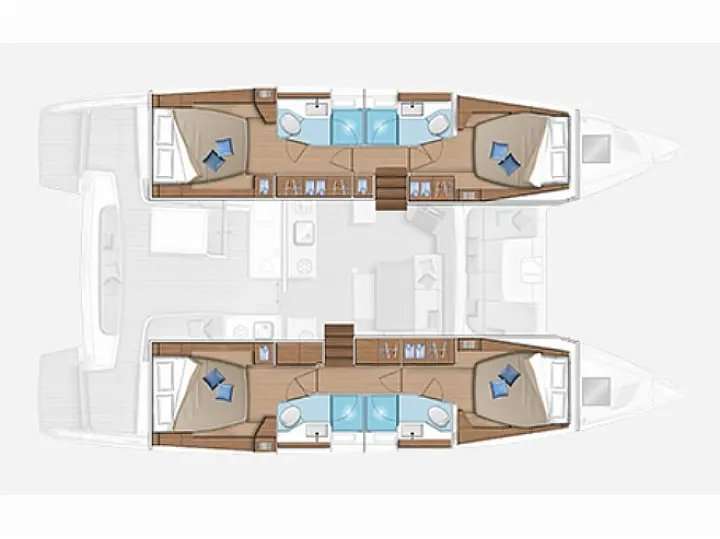 Layout of the boat Lagoon 46