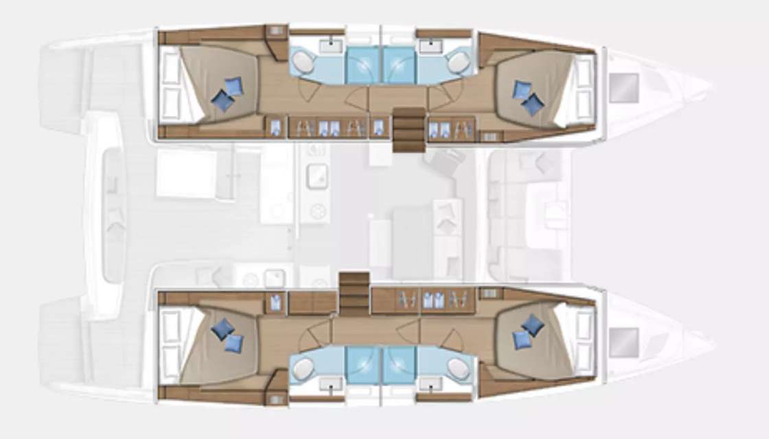 Layout of the boat Lagoon 46