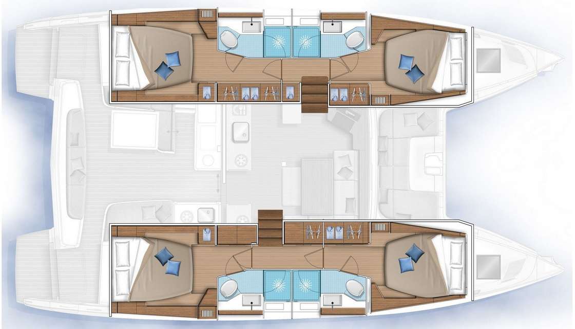 Layout of the boat Lagoon 46