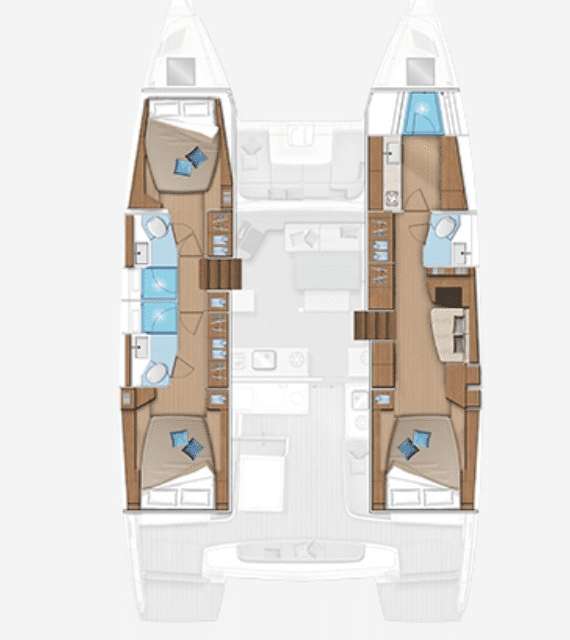 Layout of the boat Lagoon 46