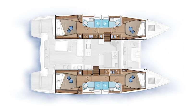 Layout of the boat Lagoon 46